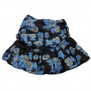 ASOS Black Blue Metallic Floral Brocade Mini Skirt | Size 4